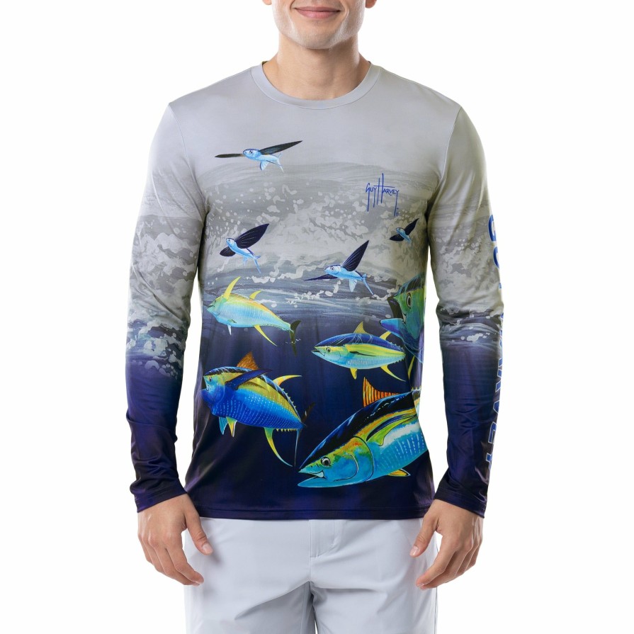 Mens Intradeco Performance Shirts & Hoodies | Men'S Tuna Wrap Long Sleeve Performance Shirt