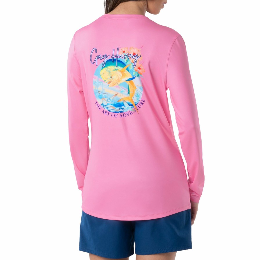 Womens Intradeco Performance Shirts & Hoodies | Ladies Mahi Mahi Long Sleeve Sun Protection Shirt