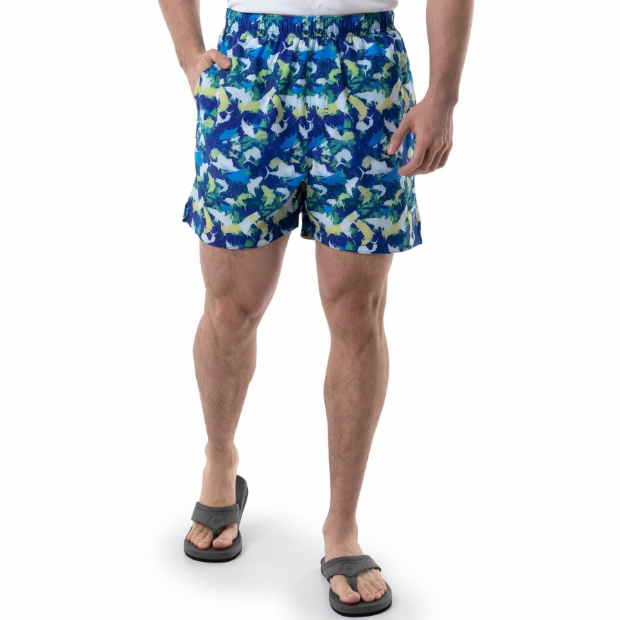 Mens Intradeco Swim Trunks | Men'S Camo Distressed 5" Volley Swim Trunk