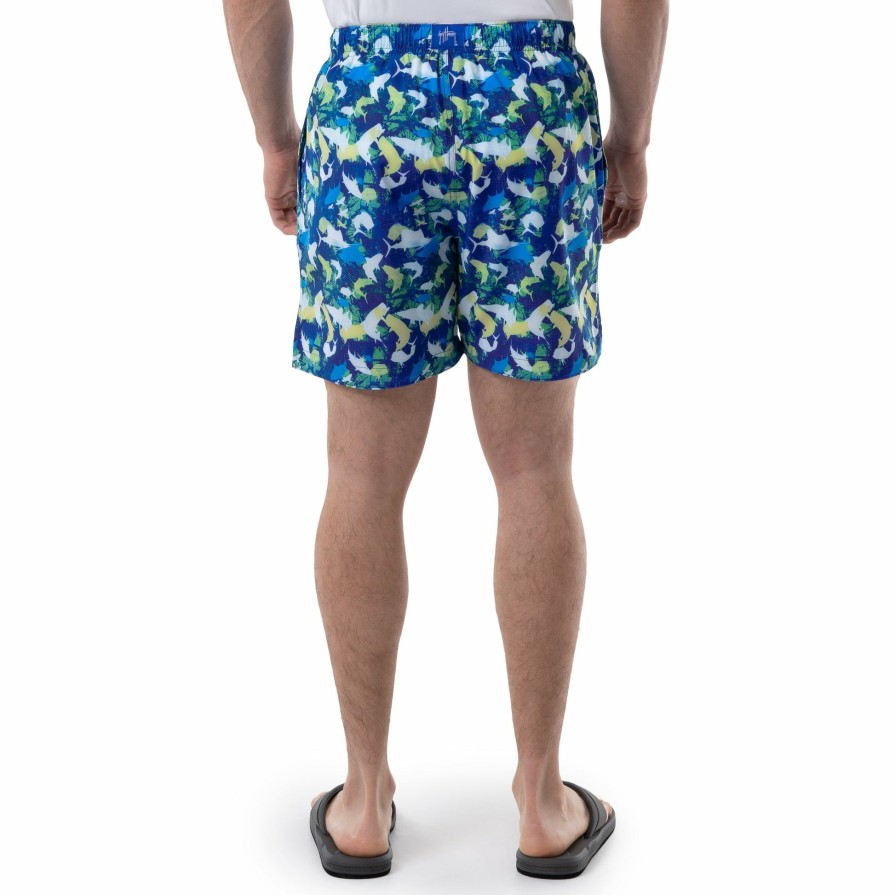 Mens Intradeco Swim Trunks | Men'S Camo Distressed 5" Volley Swim Trunk