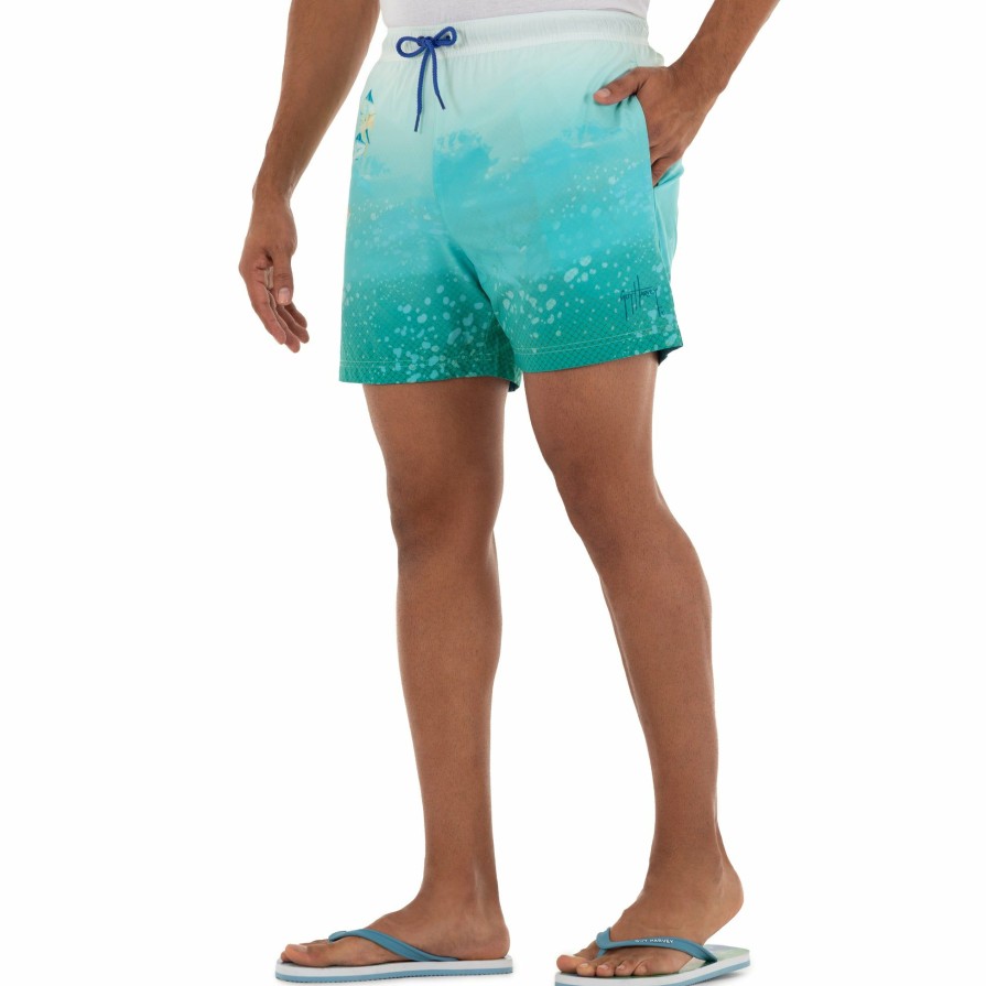 Mens Intradeco Swim Trunks | Men'S Texture Mahi 5" Volley Swim Trunk