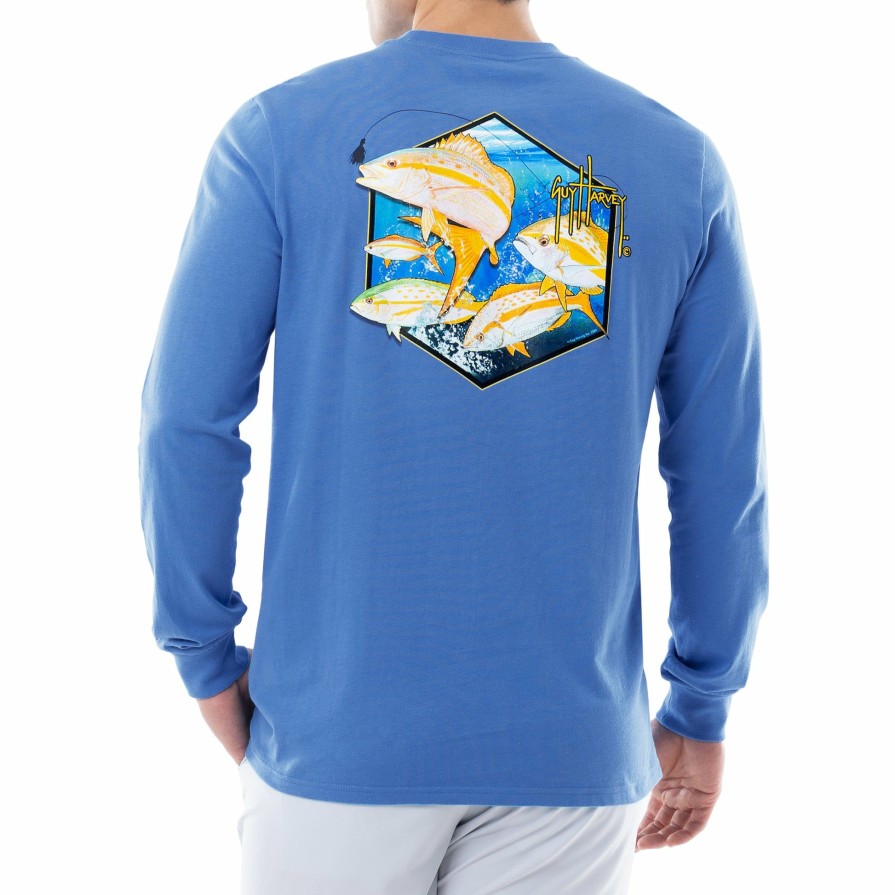 Mens Intradeco T-Shirts & Tank Tops | Men'S Yellowtail Snap Long Sleeve T-Shirt