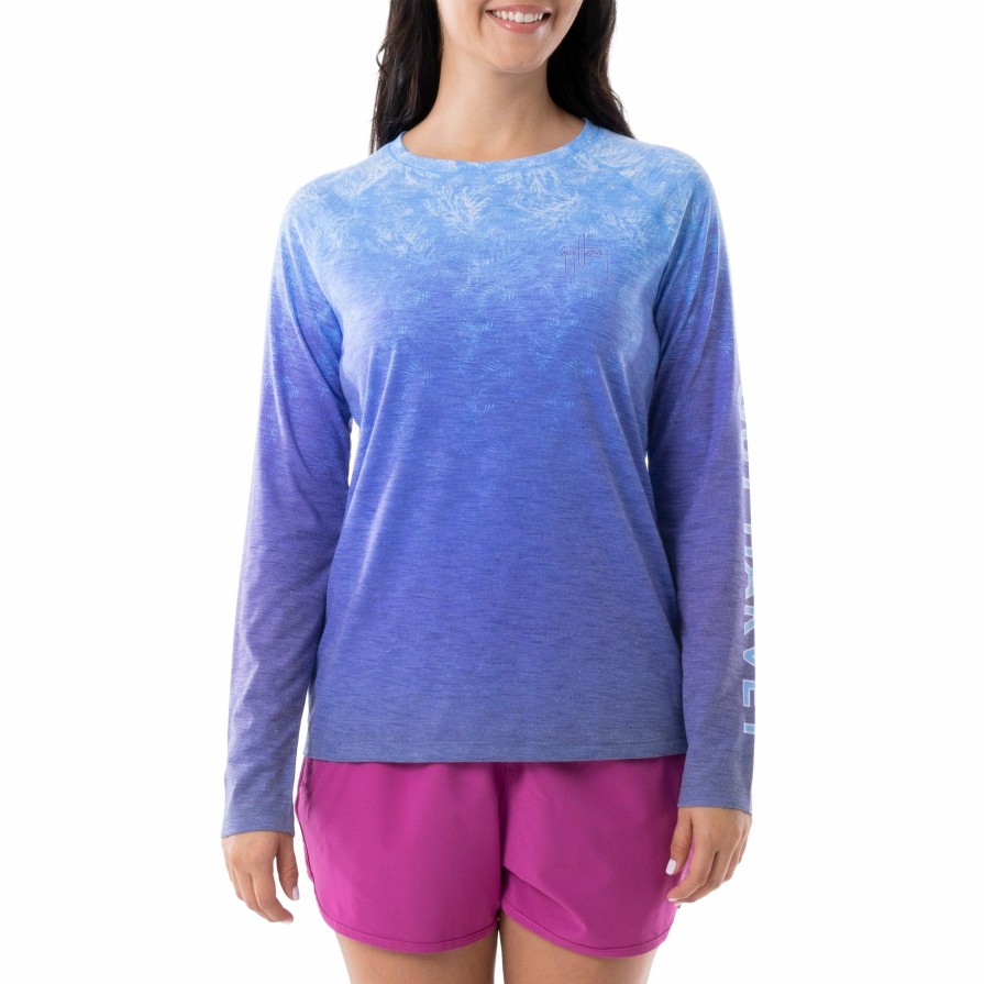 Womens Intradeco Performance Shirts & Hoodies | Ladies Sailfish Scribble Long Sleeve Raglan Slub Shirt