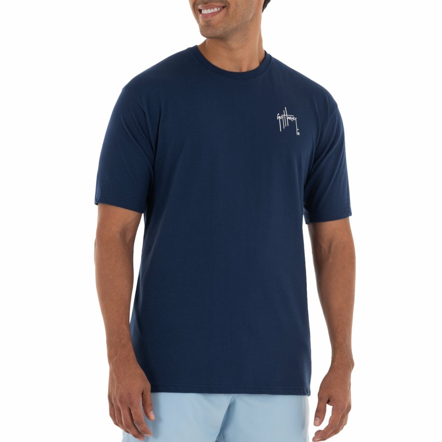 Mens Intradeco T-Shirts & Tank Tops | Men'S Scribble Mahi Short Sleeve Navy T-Shirt