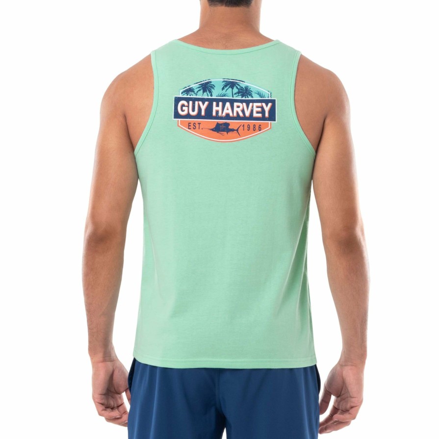 Mens Intradeco T-Shirts & Tank Tops | Men'S Fishing Paradise Green Tank Top