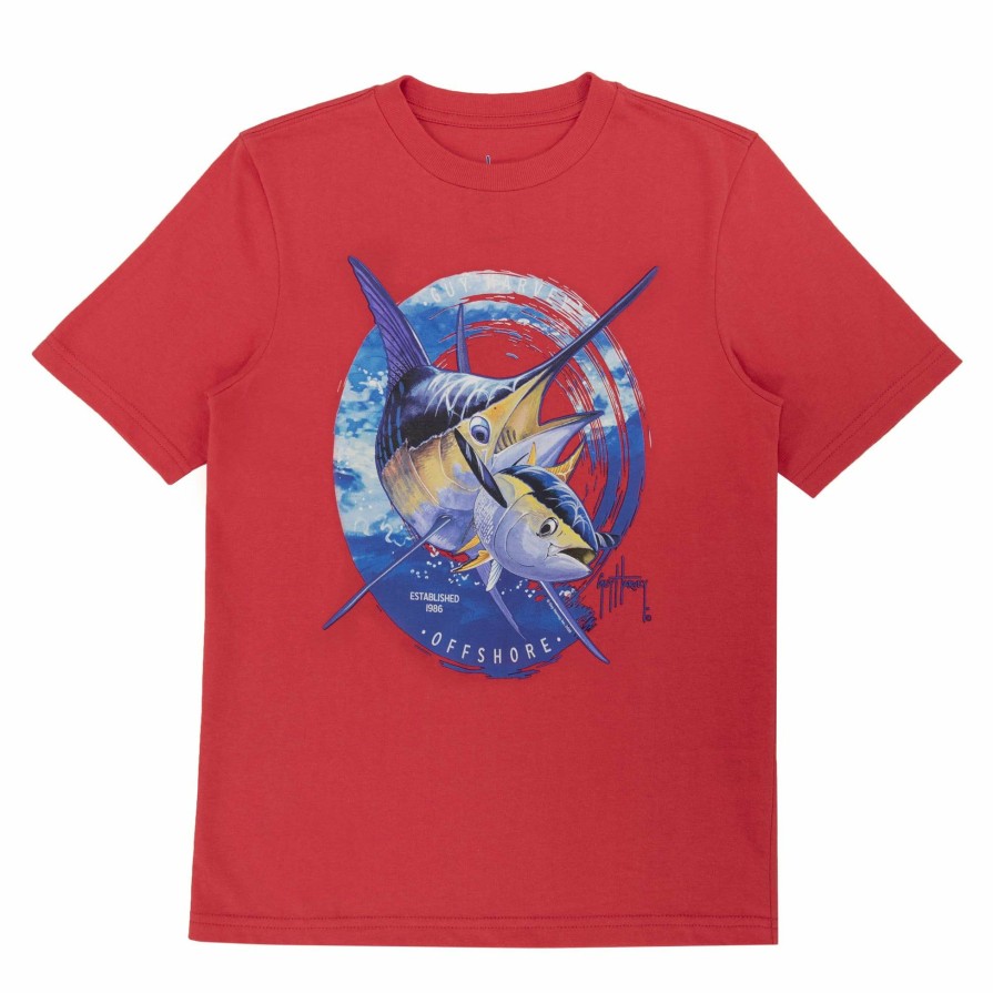 Kids Intradeco | Kids Marlin Chase Short Sleeve Red T-Shirt