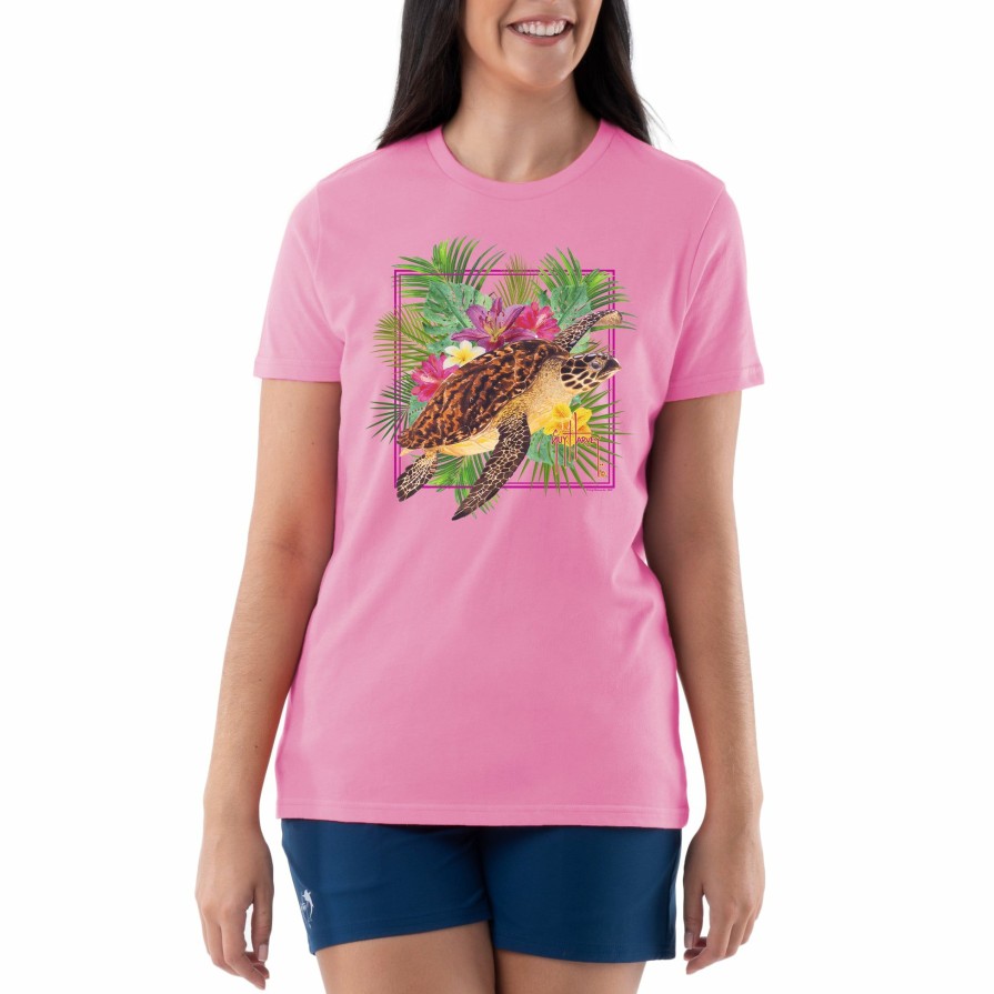 Womens Intradeco T-Shirts & Tank Tops | Ladies Short Sleeve Burst Of Florals Crew Neck T-Shirt