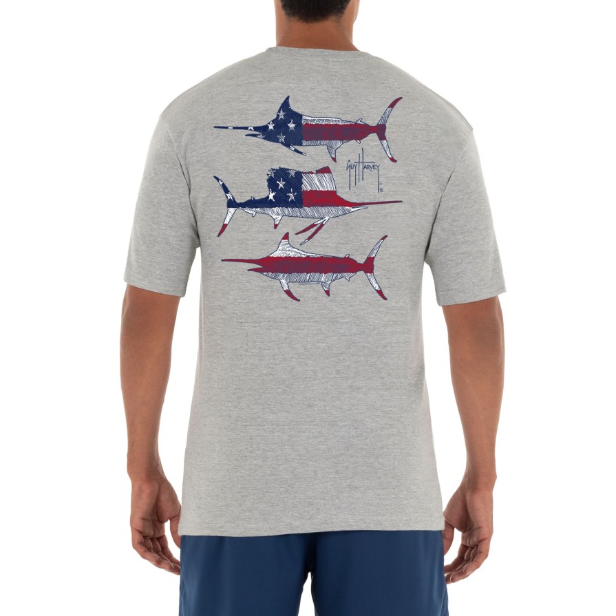 Mens Intradeco T-Shirts & Tank Tops | Men'S Stacked Usa Short Sleeve T-Shirt