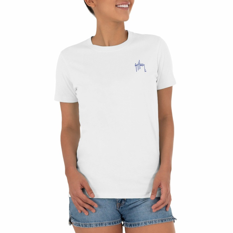 Womens Intradeco T-Shirts & Tank Tops | Ladies Tropical Short Sleeve White T-Shirt