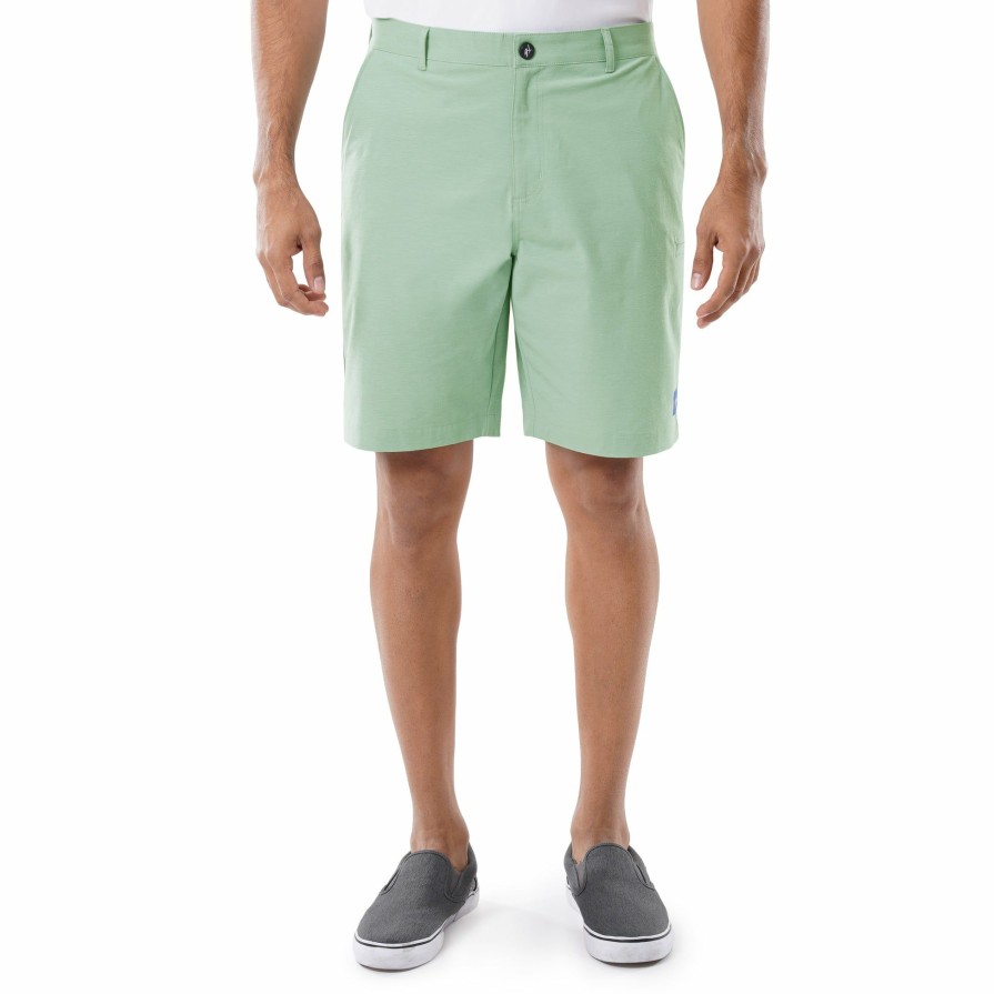 Mens Intradeco Performance Shorts | Men'S Green Performance Hybrid Short 4-Way Stretch