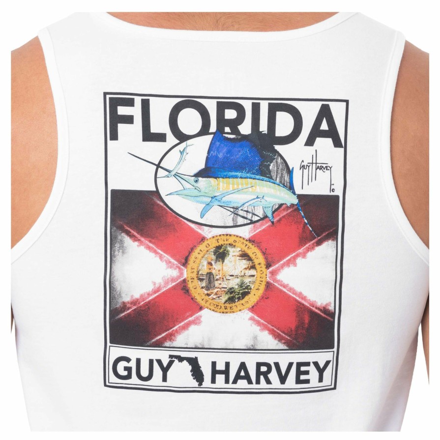 Mens Intradeco T-Shirts & Tank Tops | Men'S Florida Flag White Tank Top