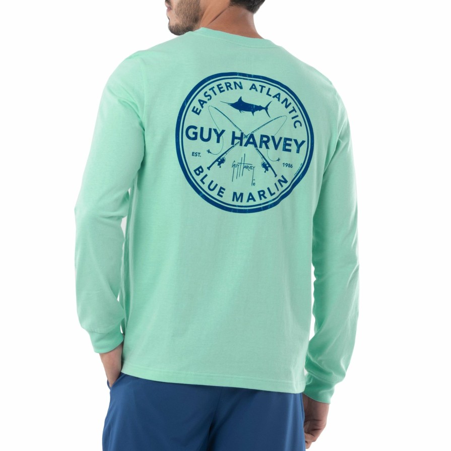 Mens Intradeco T-Shirts & Tank Tops | Men'S Ea Blue Marlin Long Sleeve T-Shirt