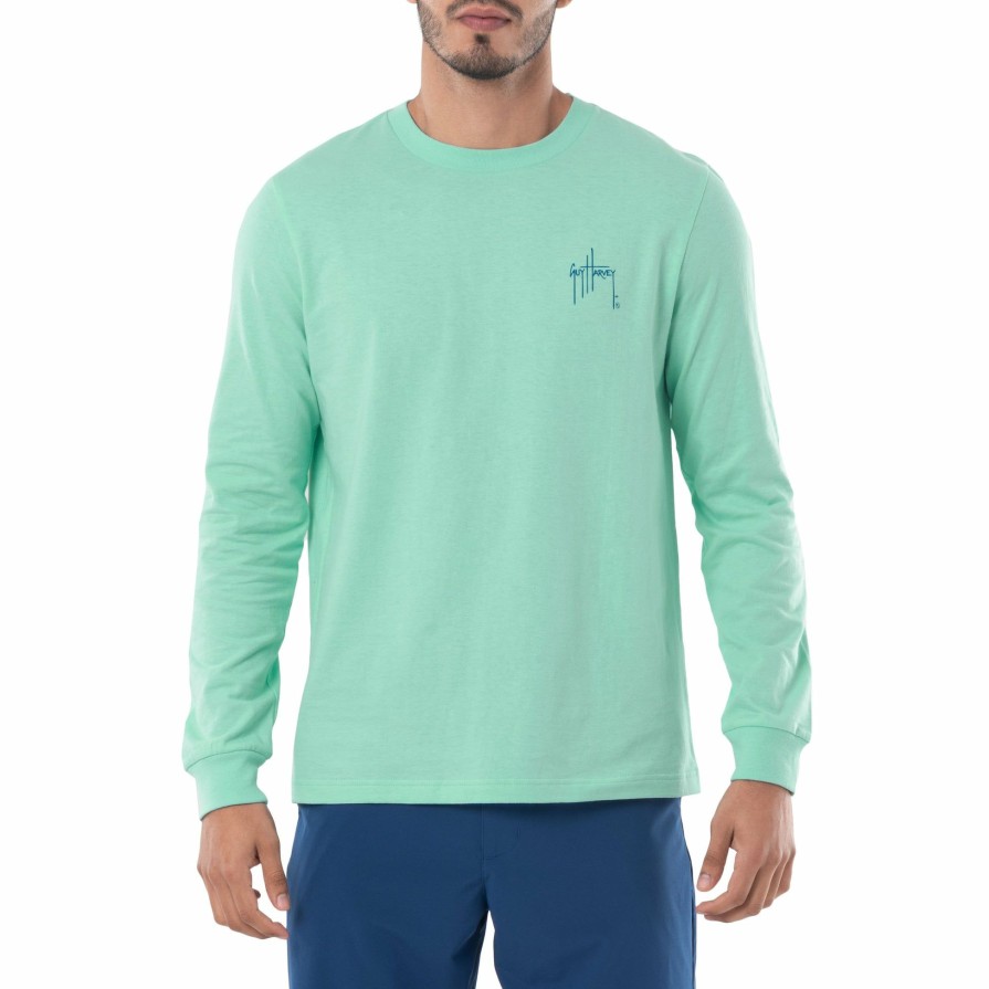 Mens Intradeco T-Shirts & Tank Tops | Men'S Ea Blue Marlin Long Sleeve T-Shirt