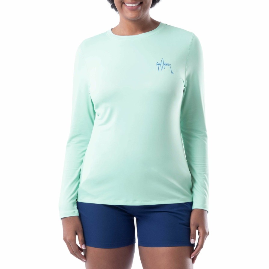 Womens Intradeco Performance Shirts & Hoodies | Ladies On The Hook Long Sleeve Performance Sun Protection Top