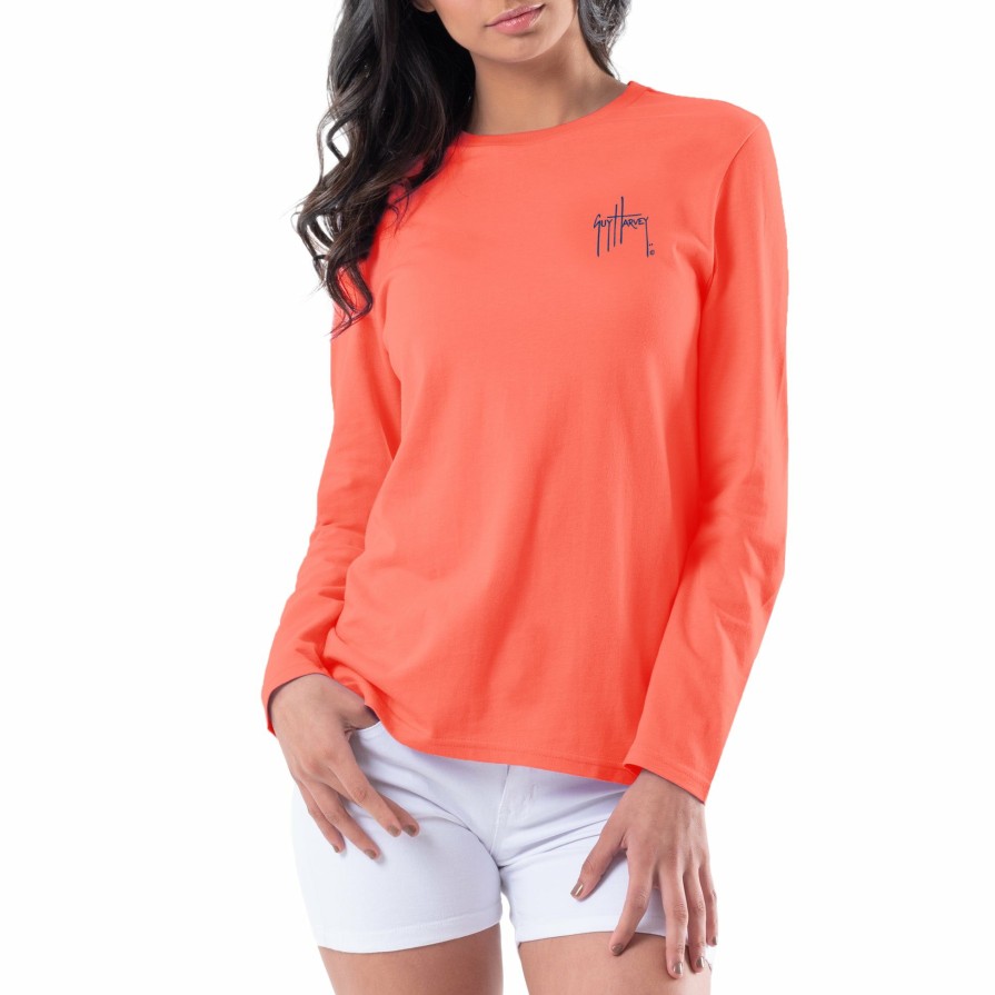 Womens Intradeco T-Shirts & Tank Tops | Ladies Turtle Chalk Long Sleeve Crew Neck T-Shirt