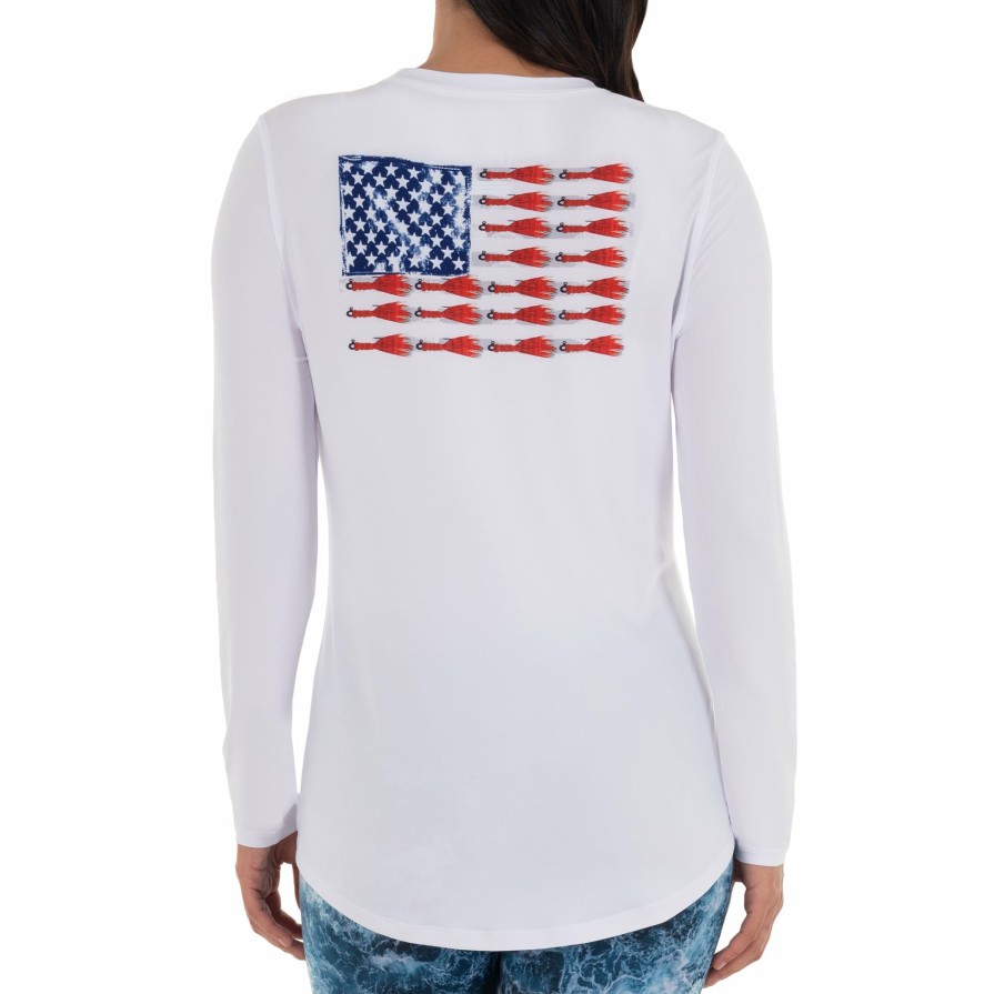 Womens Intradeco Performance Shirts & Hoodies | Ladies Lure Americana Sun Long Sleeve Sun Protection