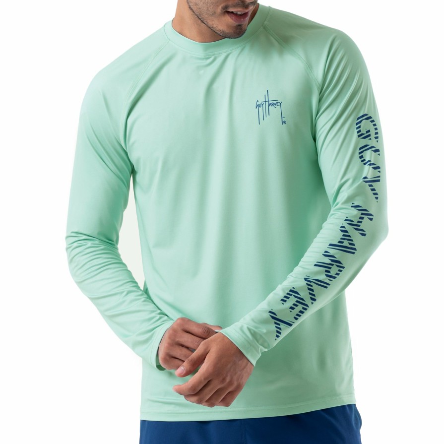 Mens Intradeco Performance Shirts & Hoodies | Men'S Sail Stripes Performance Raglan Sun Protection Top