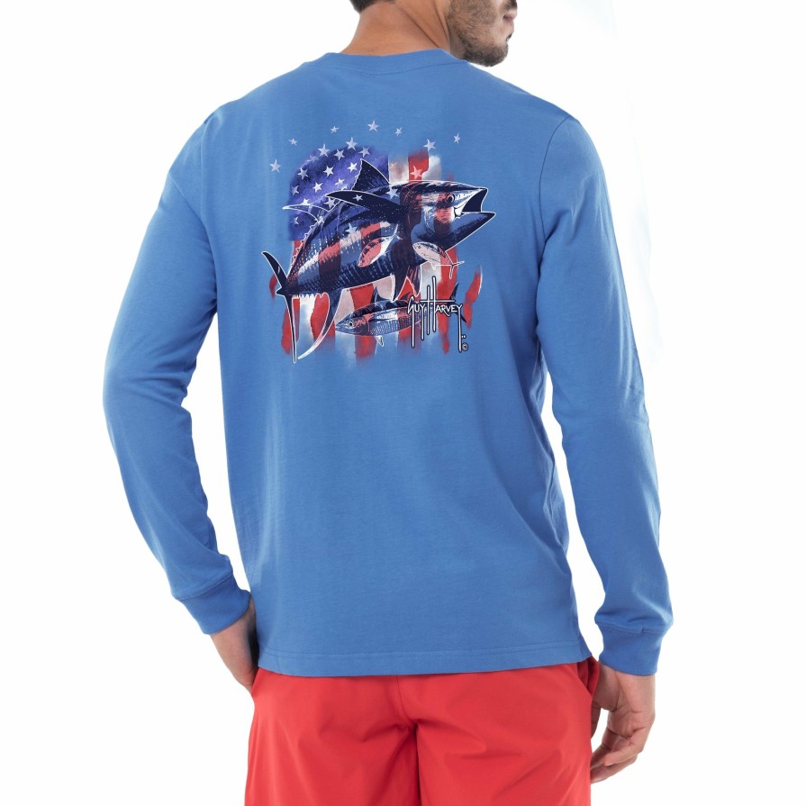 Mens Intradeco T-Shirts & Tank Tops | Men'S Tuna Stars Long Sleeve T-Shirt