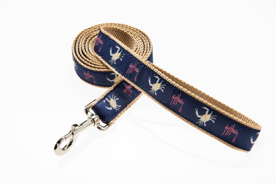 Home & Gifts Intradeco Dog Accessories | Crab On Navy Dog Leash