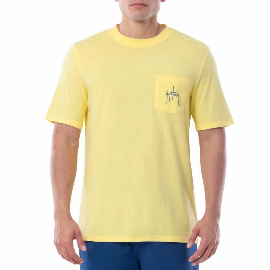 Mens Intradeco T-Shirts & Tank Tops | Men'S Tuna Hunter Short Sleeve Pocket T-Shirt Sunshine