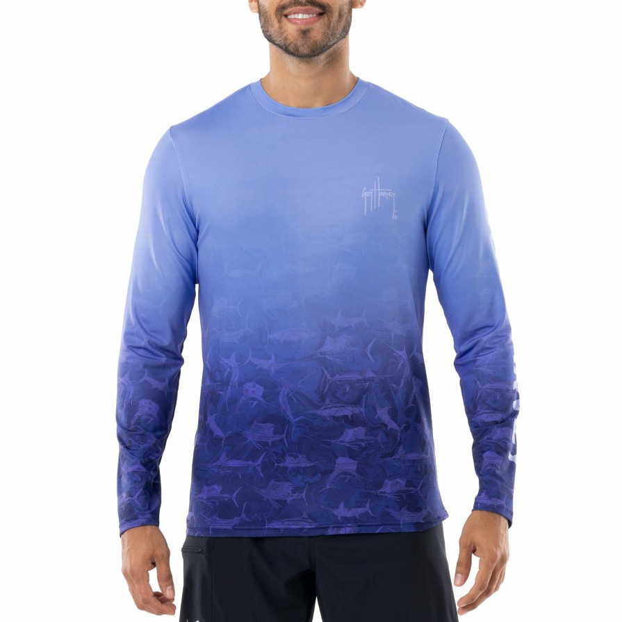 Mens Intradeco Performance Shirts & Hoodies | Men'S Ombre Bills Performance Sun Protection Top