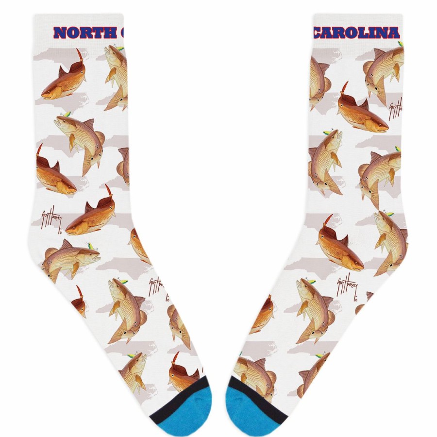 Mens Intradeco Socks | Guy Harvey North Carolina Redfish Socks