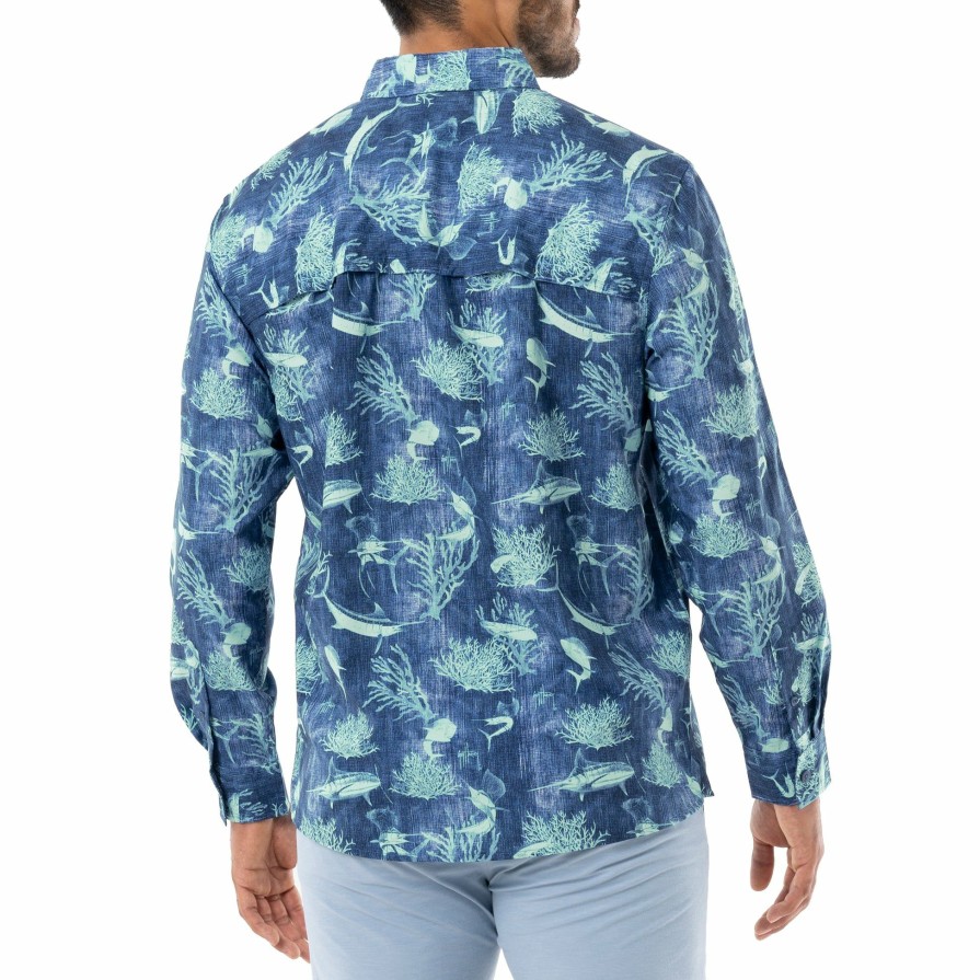 Mens Intradeco Button Down Fishing Shirts | Men'S Denim Shells Long Sleeve Fishing Shirt