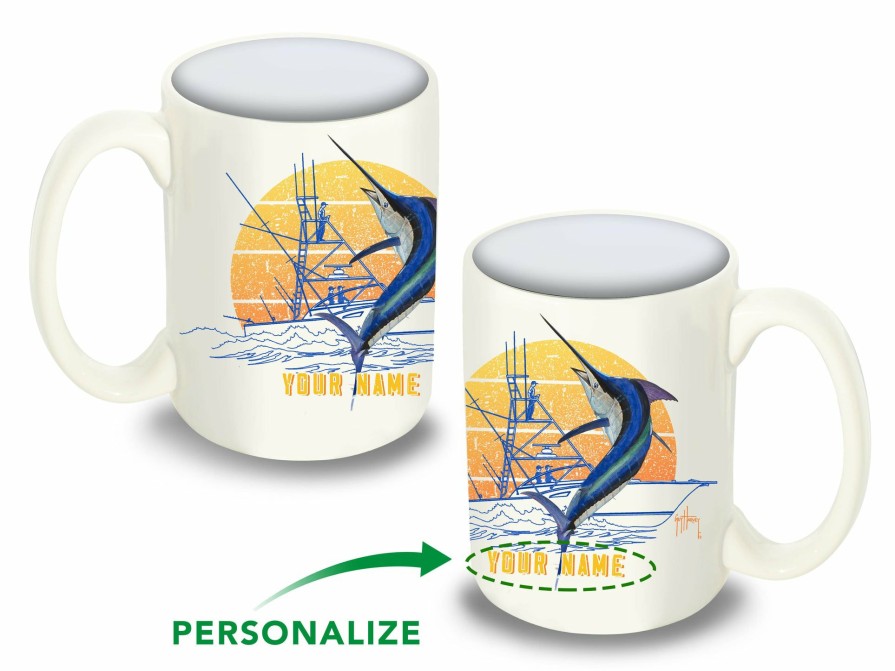 Home & Gifts Intradeco Drinkware | Custom Marlin Boat Coffee Mug