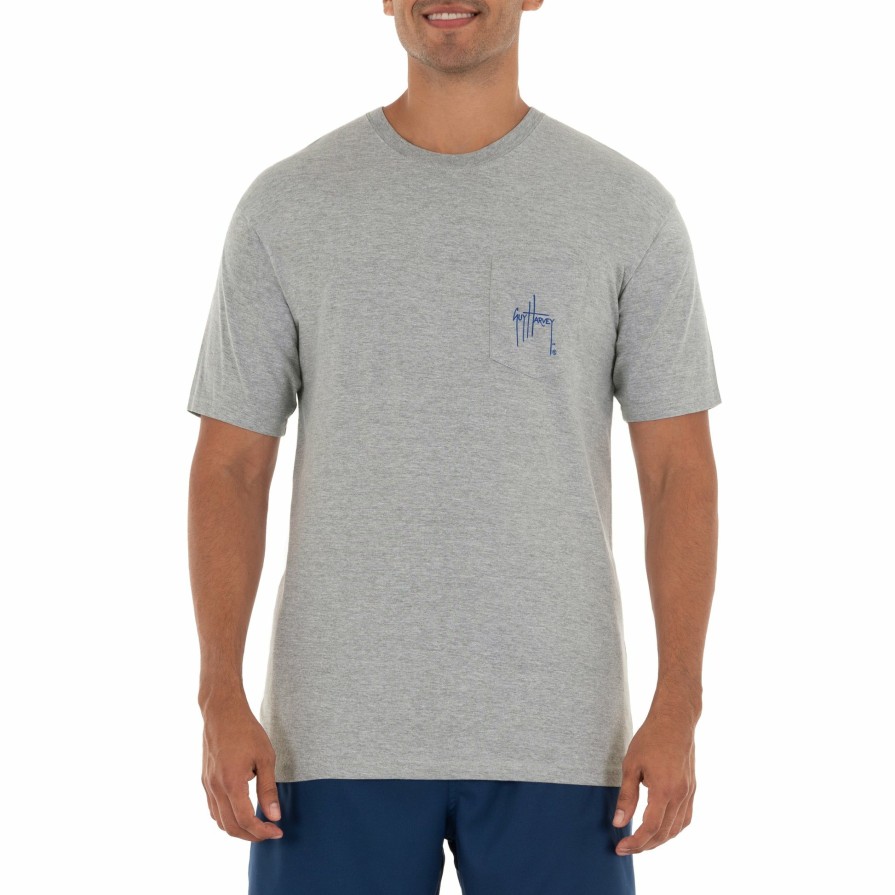 Mens Intradeco T-Shirts & Tank Tops | Men'S 'Boca Grande Lighthouse' Short Sleeve Crew Neck Pocket T-Shirt