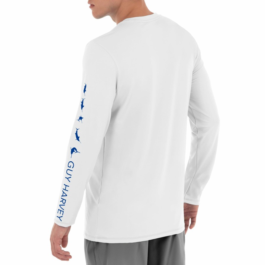 Mens Intradeco Performance Shirts & Hoodies | Mens Core Solid Long Sleeve Sun Protection White Top