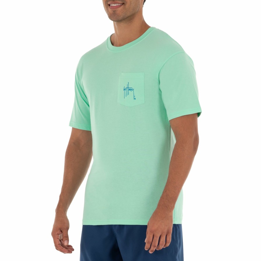 Mens Intradeco T-Shirts & Tank Tops | Men'S Mahi Hex Short Sleeve Pocket Green T-Shirt