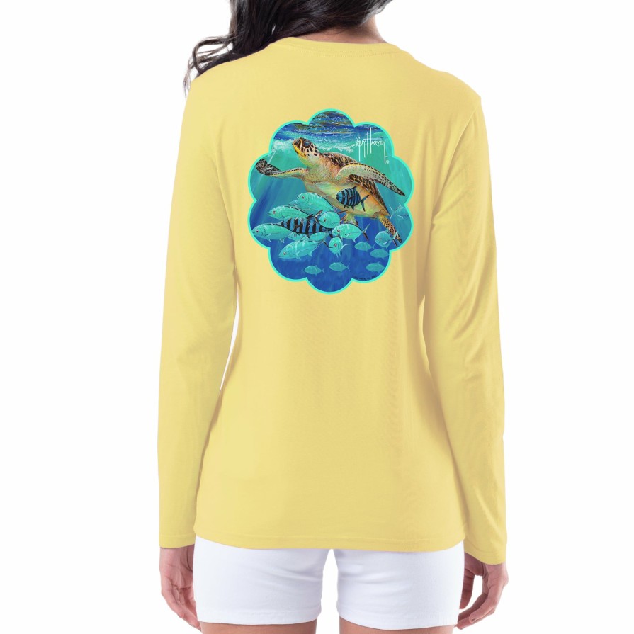 Womens Intradeco T-Shirts & Tank Tops | Ladies Hawksbill Long Sleeve Crew Neck T-Shirt