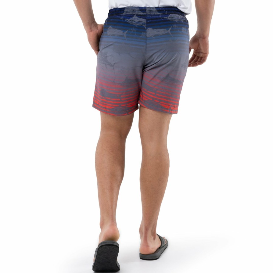 Mens Intradeco Swim Trunks | Men'S Ocean Stripe 7" Volley Swim Trunk