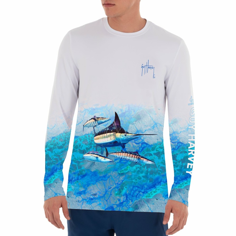 Mens Intradeco Performance Shirts & Hoodies | Men'S Filtered Light Marlin Realtree Long Sleeve Performance T-Shirt