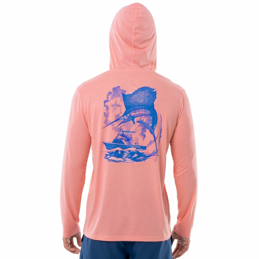 Mens Intradeco Performance Shirts & Hoodies | Men'S Sketchy Sail Long Sleeve Performance Hoodie