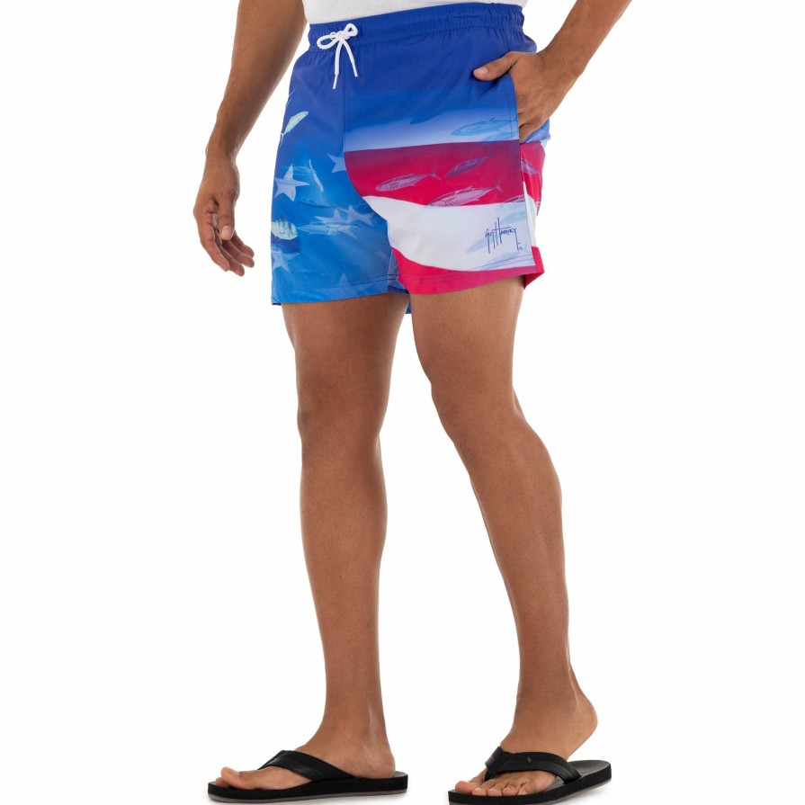 Mens Intradeco Swim Trunks | Men'S Marlin Patriot 5" Volley Swim Trunk