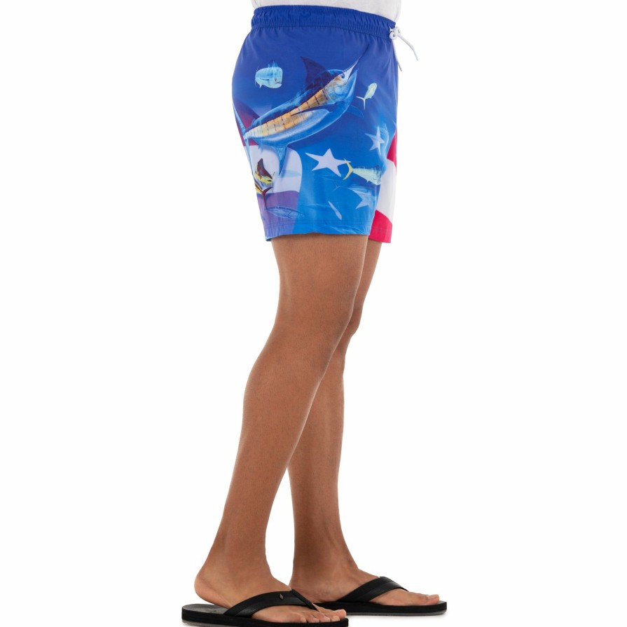 Mens Intradeco Swim Trunks | Men'S Marlin Patriot 5" Volley Swim Trunk