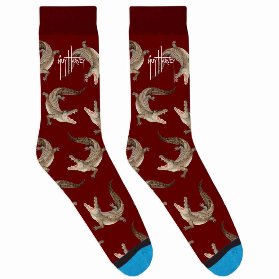 Mens Intradeco Socks | Maroon Gator Socks