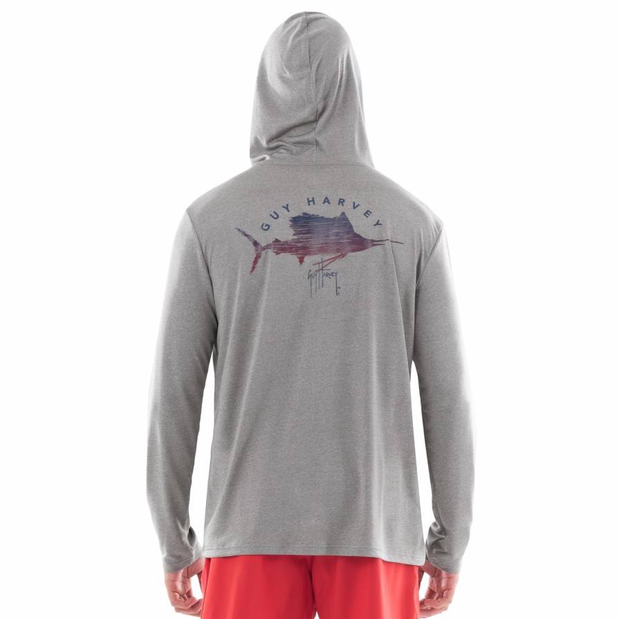 Mens Intradeco Performance Shirts & Hoodies | Men'S Scribble Sailfish Performance Hoodie