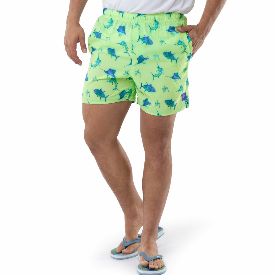 Mens Intradeco Swim Trunks | Men'S Offshore Scribbles 5" Volley Swim Trunk