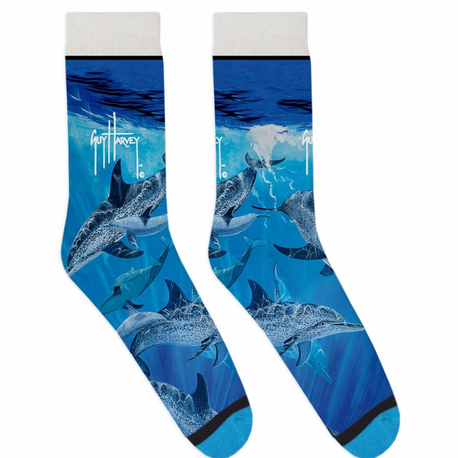 Mens Intradeco Socks | Dark Blue Dolphin Socks