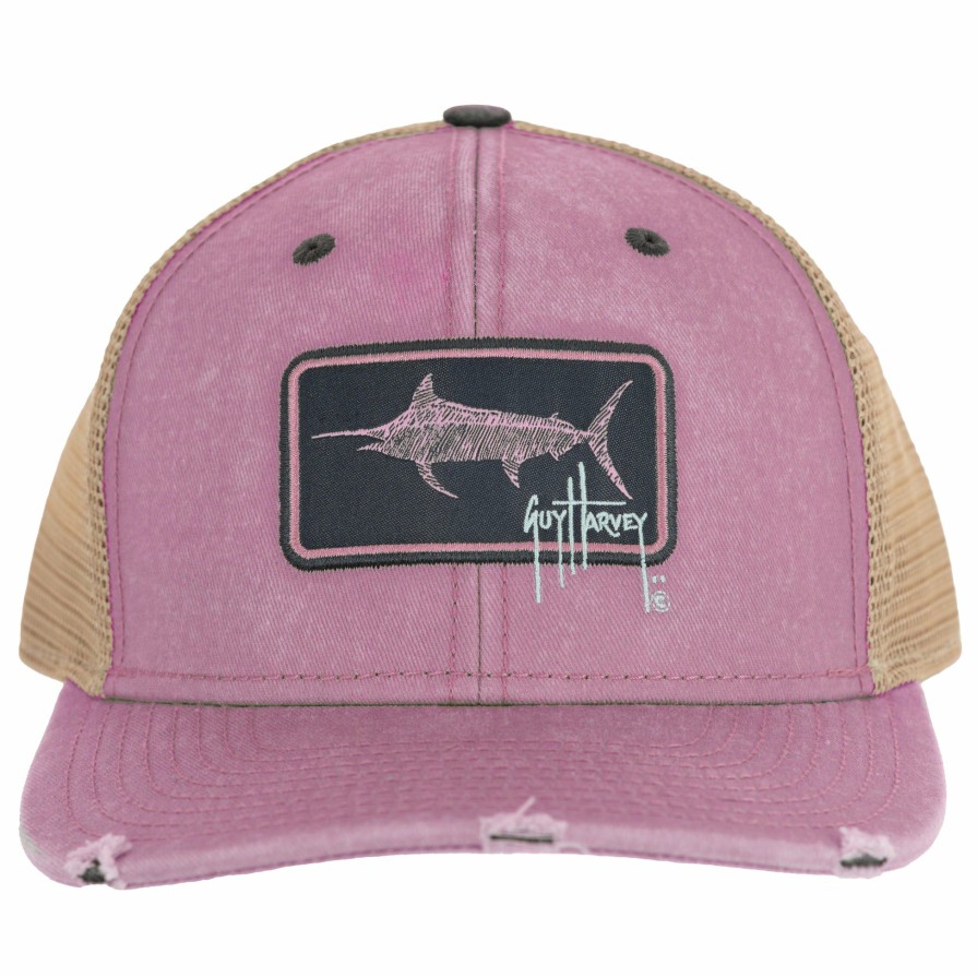 Womens Intradeco Hats & Visors | Ladies Pink Billfish Patch Mesh Trucker Hat