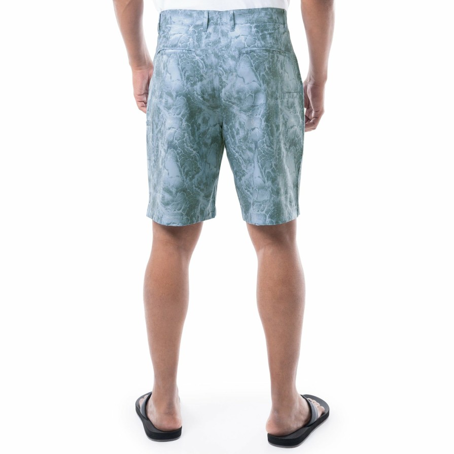 Mens Intradeco Performance Shorts | Mens 9" Ocean Blue Printed Hybrid Short