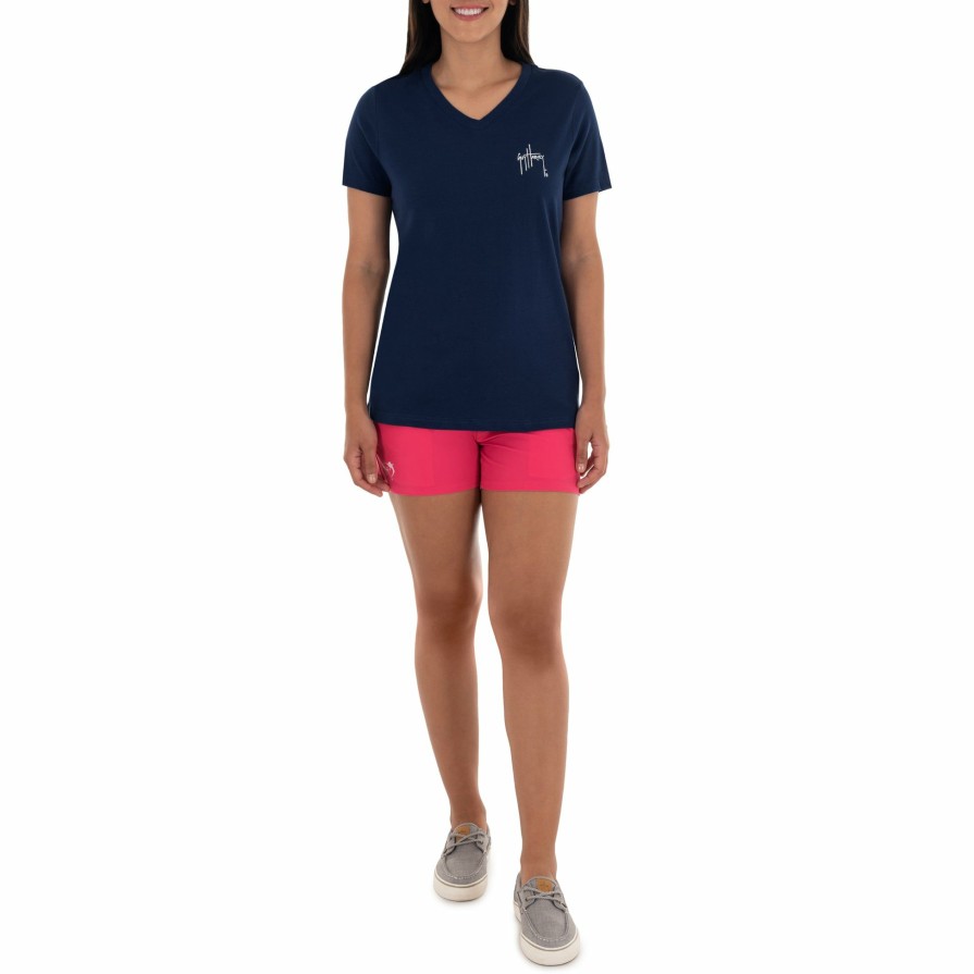 Womens Intradeco T-Shirts & Tank Tops | Ladies Mahi Scribble Short Sleeve Navy T-Shirt