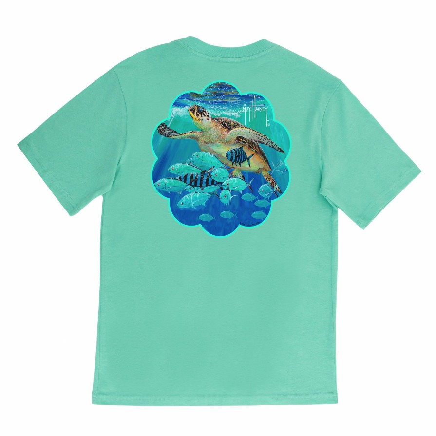 Kids Intradeco | Girl'S Hawksbill Short Sleeve Green T-Shirt