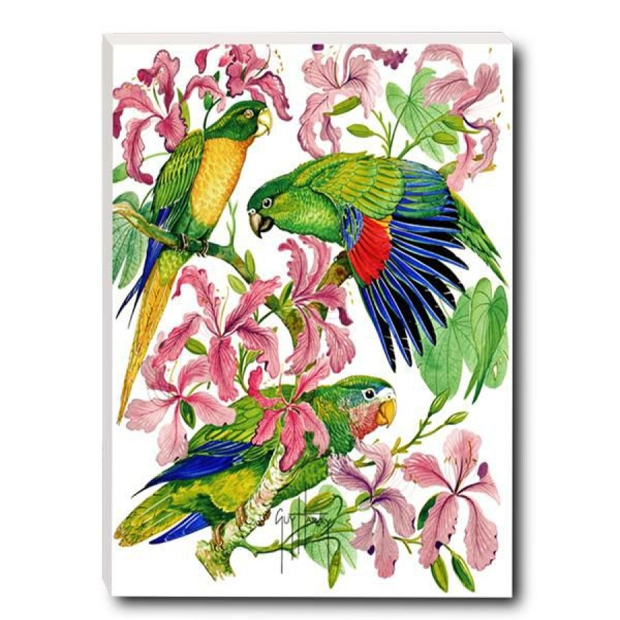 Artwork Intradeco | Parrots In Bloom Small Canvas Art