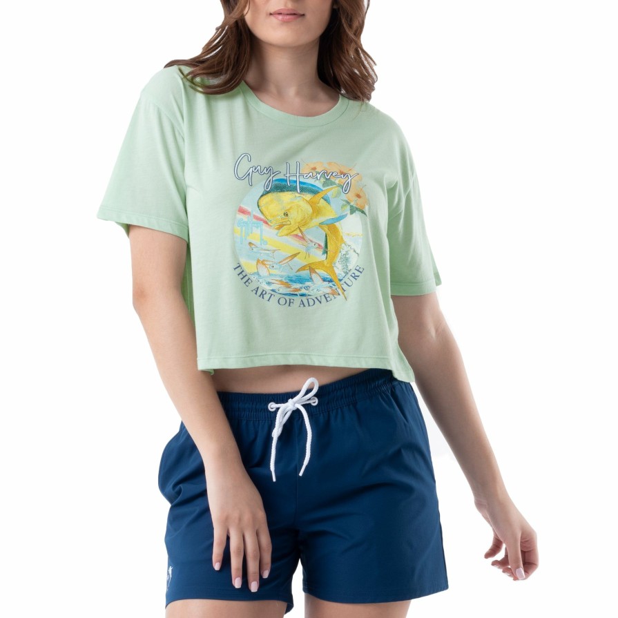 Womens Intradeco T-Shirts & Tank Tops | Ladies Mahi Mahi Crop Top