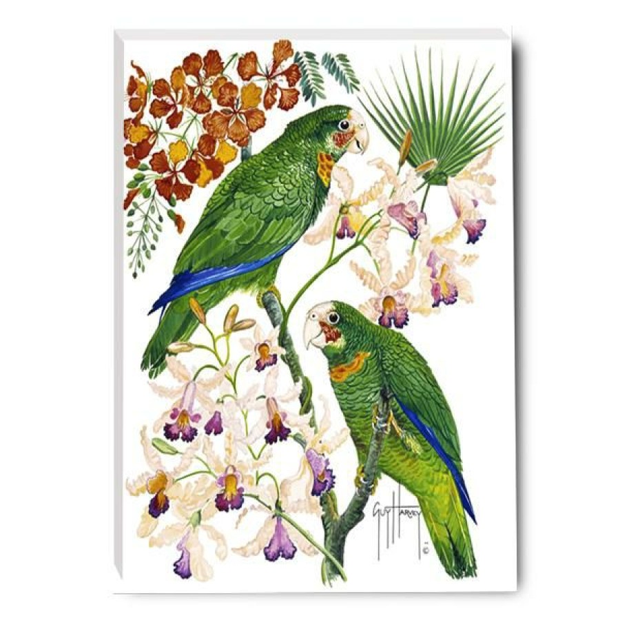 Artwork Intradeco | Parrots & Orchids Small Canvas Art