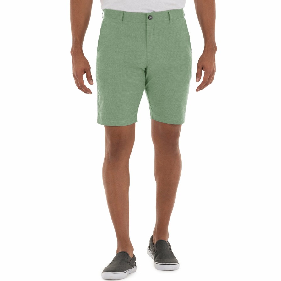 Mens Intradeco Performance Shorts | Men'S 9" Hybrid Performance Green Walking Short