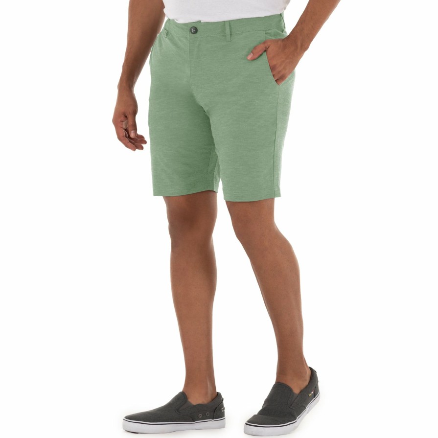 Mens Intradeco Performance Shorts | Men'S 9" Hybrid Performance Green Walking Short